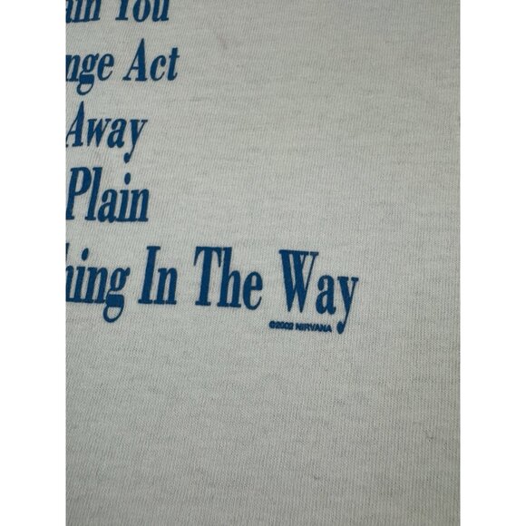 Vintage Y2K 2002 Nirvana Nevermind Band Tee Album Grunge Punk Tour Promo White - Picture 3 of 14